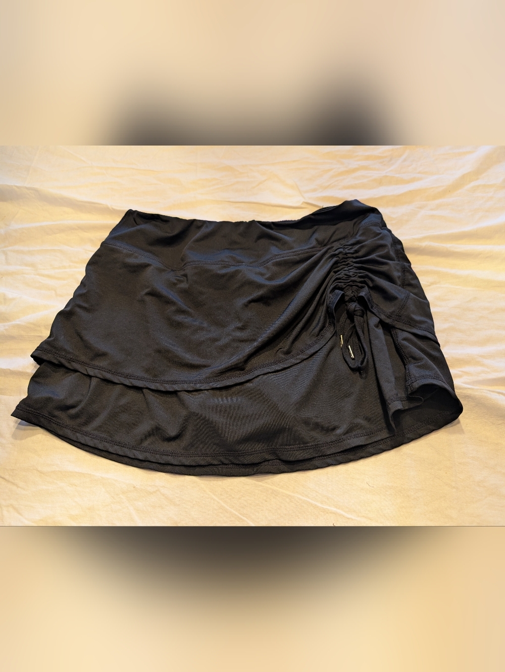 2/20$ Kyodan Black Ruched Mini Skirt